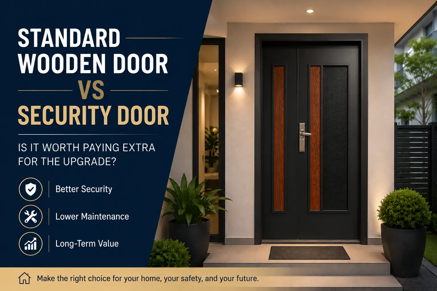 Standard Wooden Door vs Security Door: Is It Worth Paying Extra for the Upgrade?