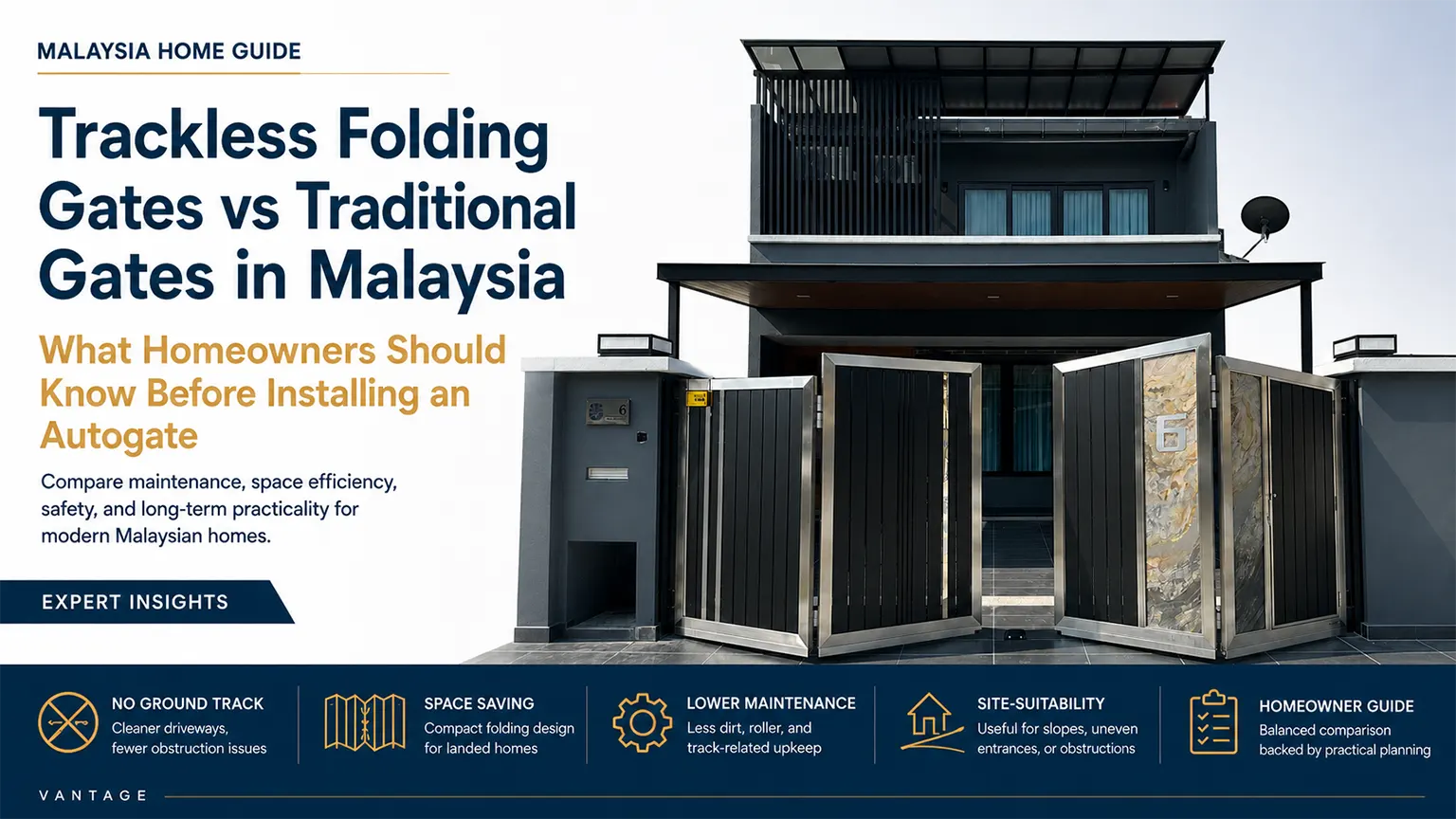 Trackless Folding Gates vs Traditional Gates in Malaysia: What Homeowners Should Know Before Installing an Autogate