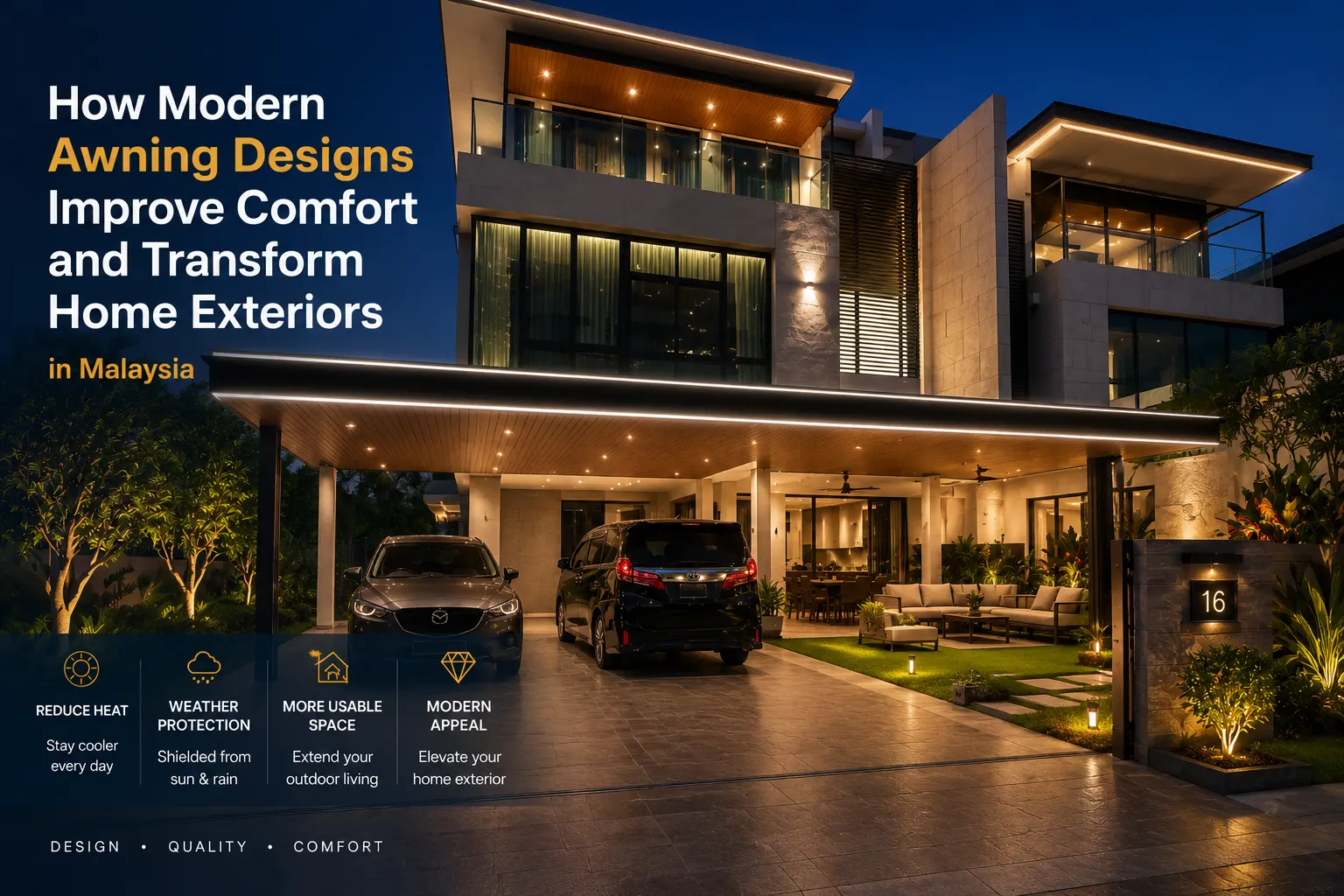 How Modern Awning Designs Improve Comfort and Transform Home Exteriors in Malaysia