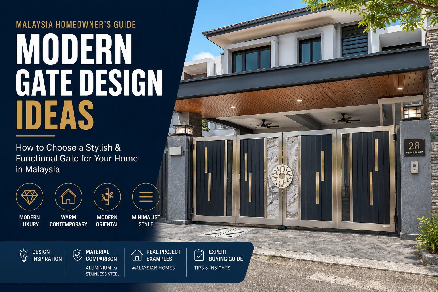 Modern Gate Design Ideas: How to Choose a Stylish and Functional Gate for Your Home in Malaysia